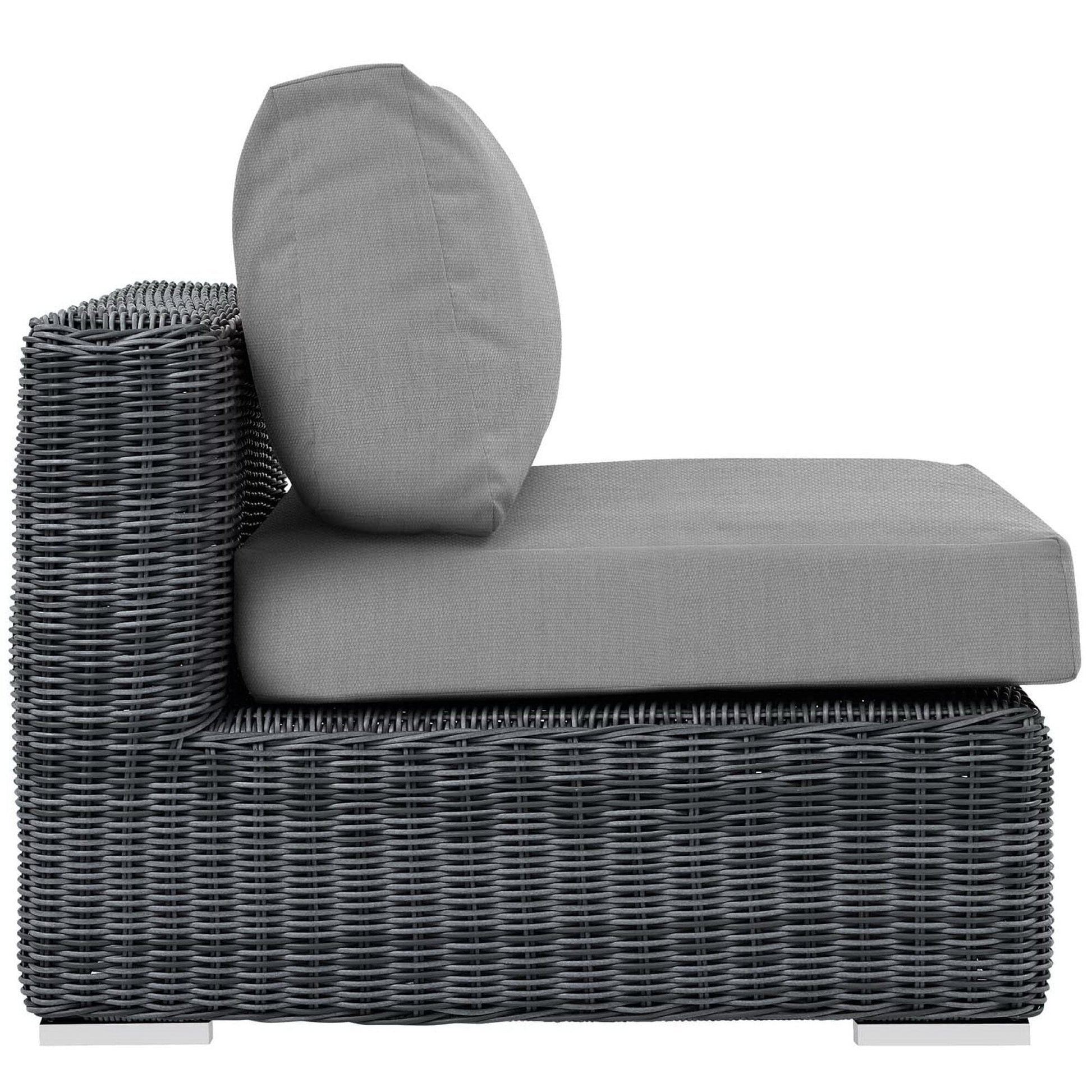 Summon Outdoor Patio Sunbrella Armless in Canvas Gray by Modway Sectional Piece Modway 