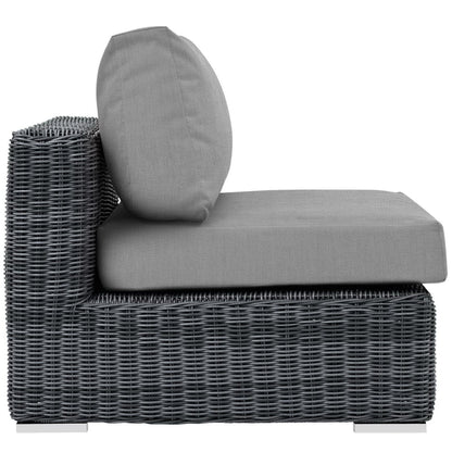 Summon Outdoor Patio Sunbrella Armless in Canvas Gray by Modway Sectional Piece Modway 