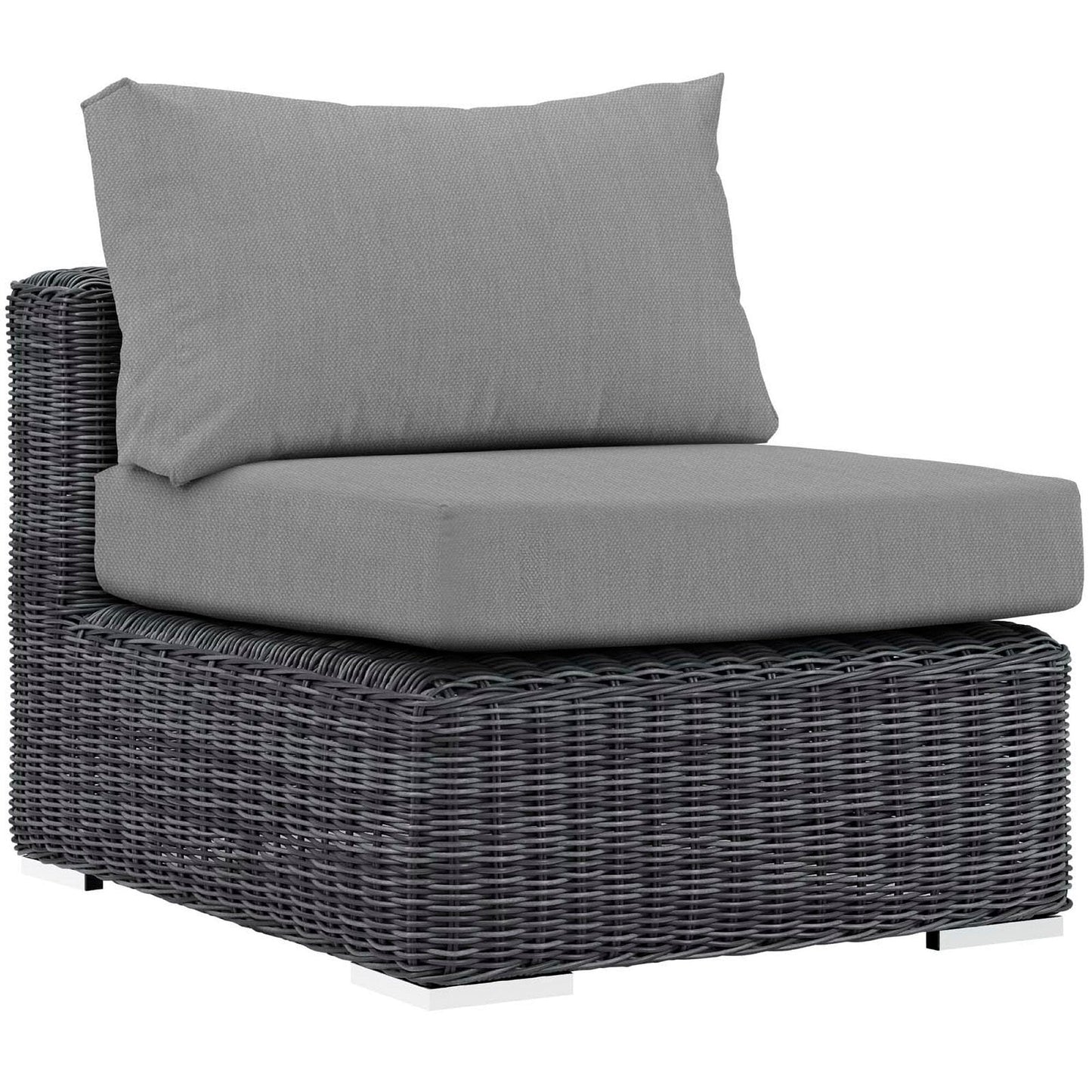 Summon Outdoor Patio Sunbrella Armless in Canvas Gray by Modway Sectional Piece Modway 