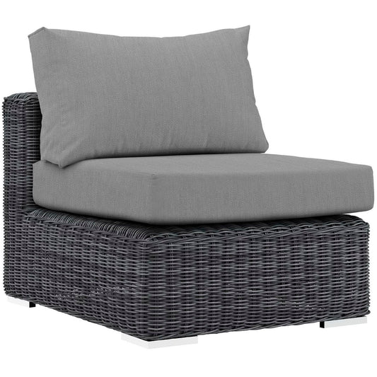 Summon Outdoor Patio Sunbrella Armless in Canvas Gray by Modway Sectional Piece Modway 