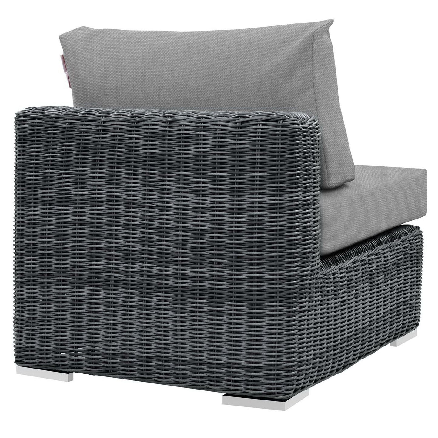 Summon Outdoor Patio Sunbrella Armless in Canvas Gray by Modway Sectional Piece Modway 