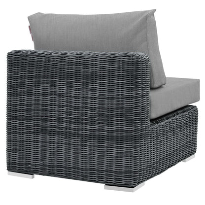 Summon Outdoor Patio Sunbrella Armless in Canvas Gray by Modway Sectional Piece Modway 
