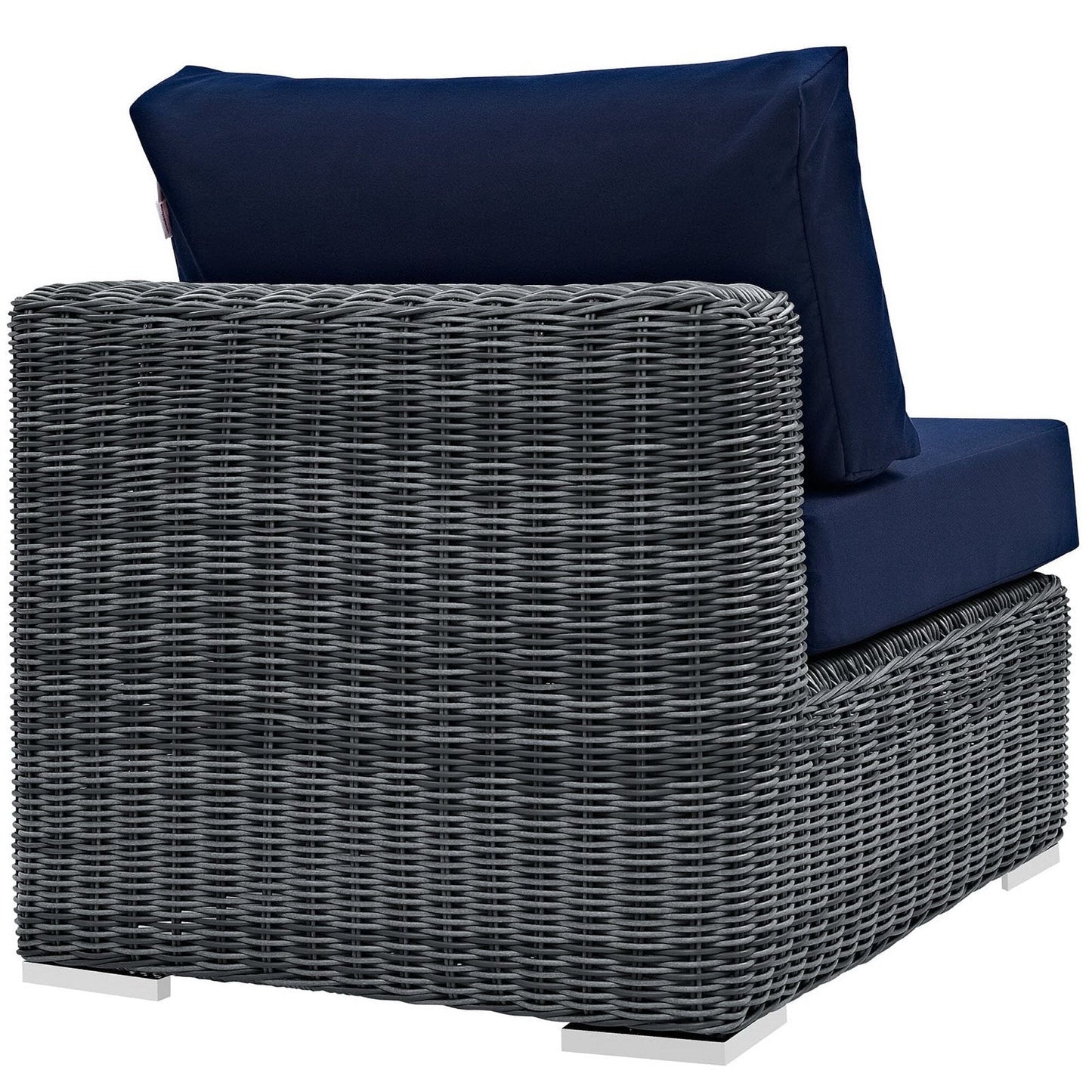 Summon Outdoor Patio Sunbrella Armless in Canvas Navy by Modway Sectional Piece Modway 