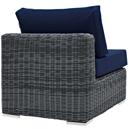 Summon Outdoor Patio Sunbrella Armless in Canvas Navy by Modway Sectional Piece Modway 