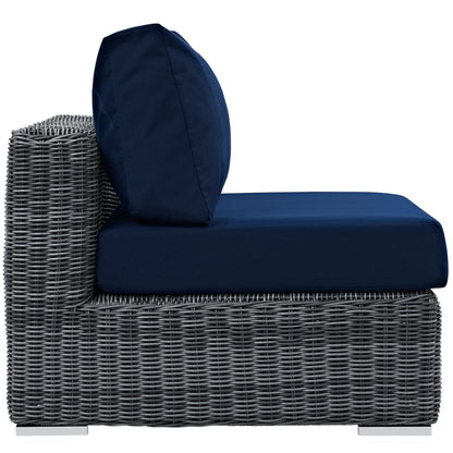 Summon Outdoor Patio Sunbrella Armless in Canvas Navy by Modway Sectional Piece Modway 