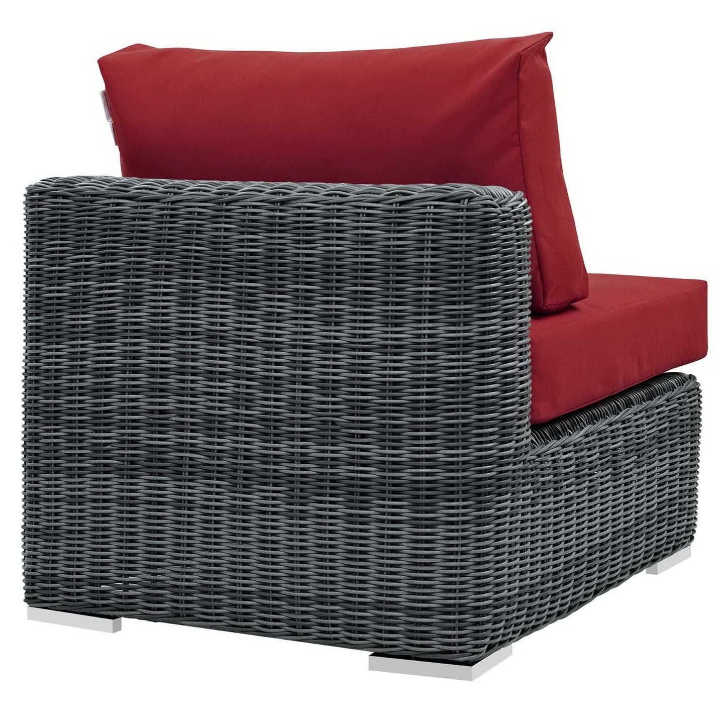 Summon Outdoor Patio Sunbrella Armless in Canvas Red by Modway Sectional Piece Modway 