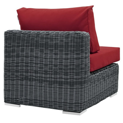 Summon Outdoor Patio Sunbrella Armless in Canvas Red by Modway Sectional Piece Modway 