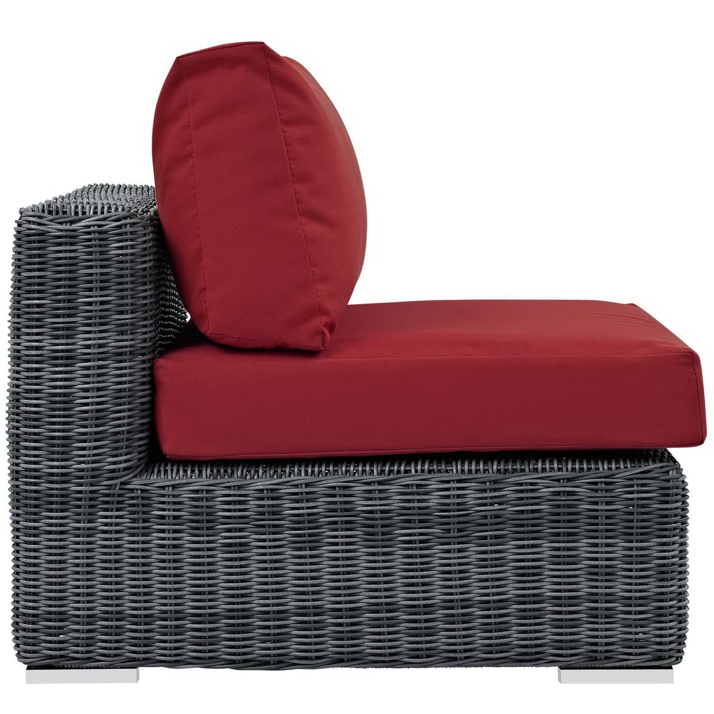 Summon Outdoor Patio Sunbrella Armless in Canvas Red by Modway Sectional Piece Modway 
