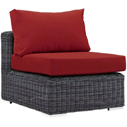 Summon Outdoor Patio Sunbrella Armless in Canvas Red by Modway Sectional Piece Modway 