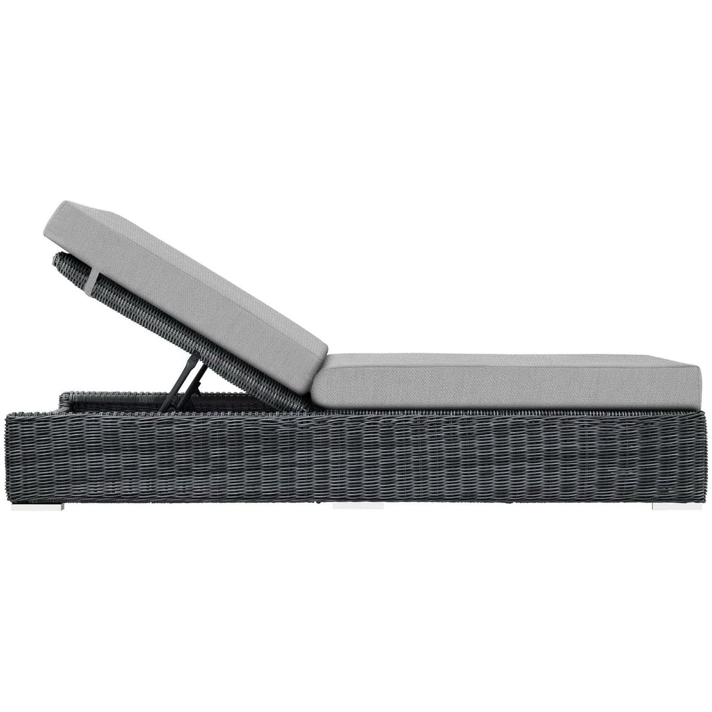 Summon Outdoor Patio Sunbrella Chaise Lounge in Canvas Gray by Modway Chaise Lounge Modway 