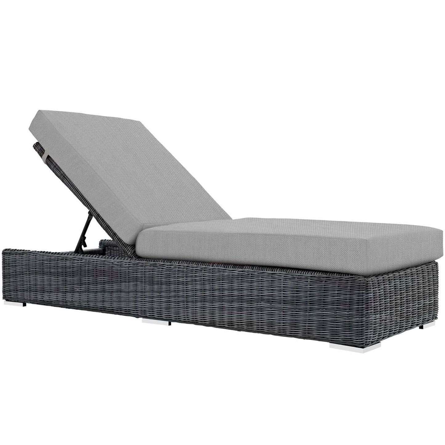 Summon Outdoor Patio Sunbrella Chaise Lounge in Canvas Gray by Modway Chaise Lounge Modway 