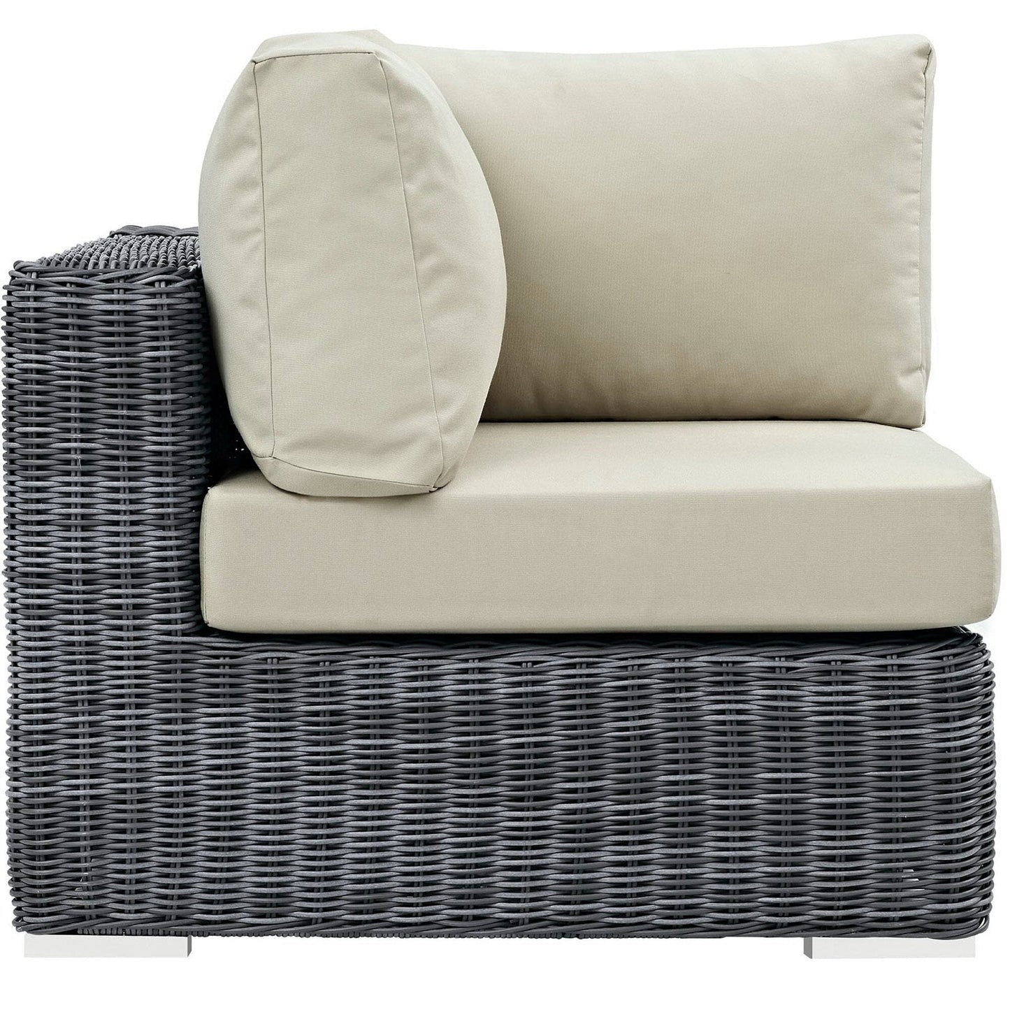 Summon Outdoor Patio Sunbrella Corner in Canvas Antique Beige by Modway Sectional Piece Modway 