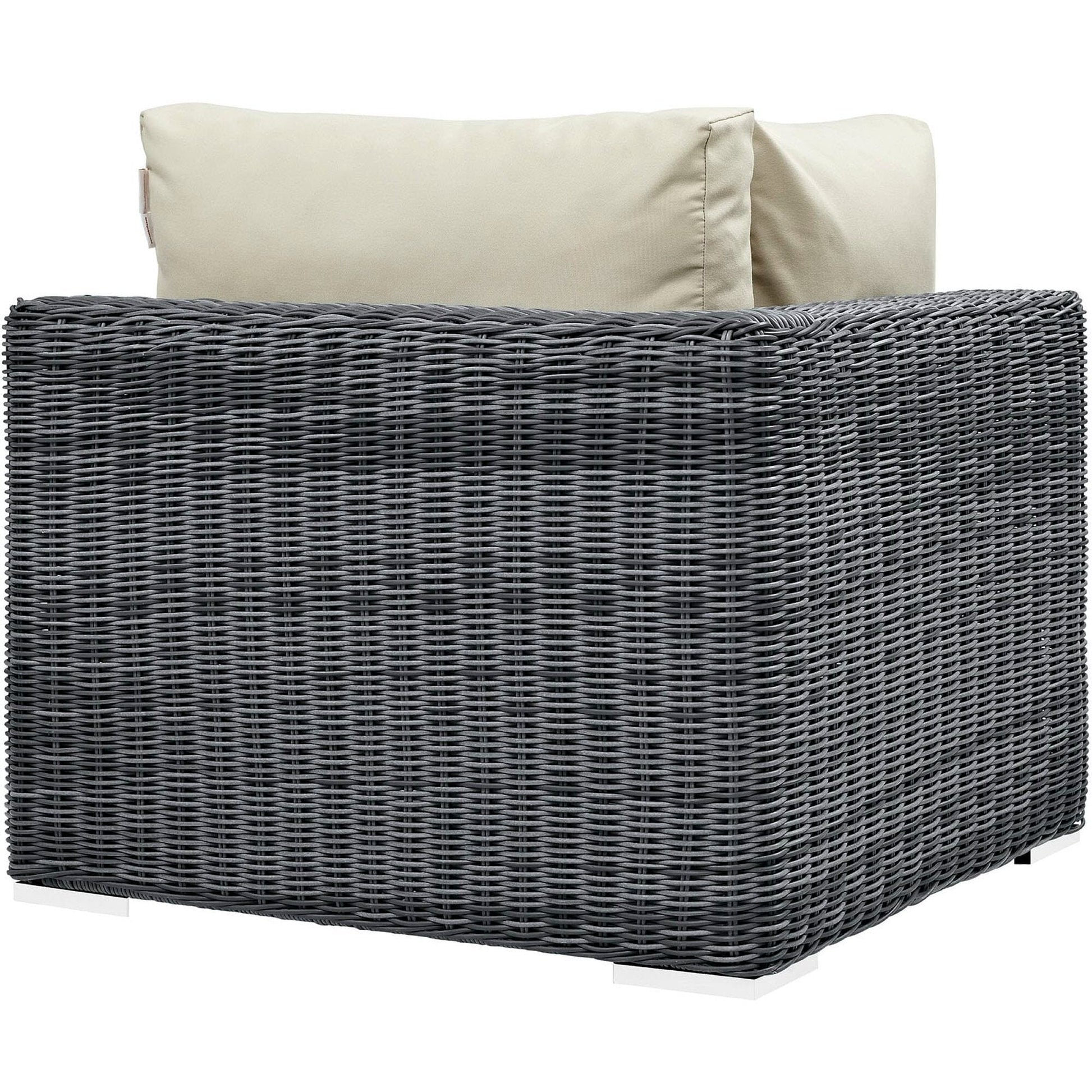 Summon Outdoor Patio Sunbrella Corner in Canvas Antique Beige by Modway Sectional Piece Modway 