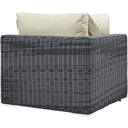Summon Outdoor Patio Sunbrella Corner in Canvas Antique Beige by Modway Sectional Piece Modway 