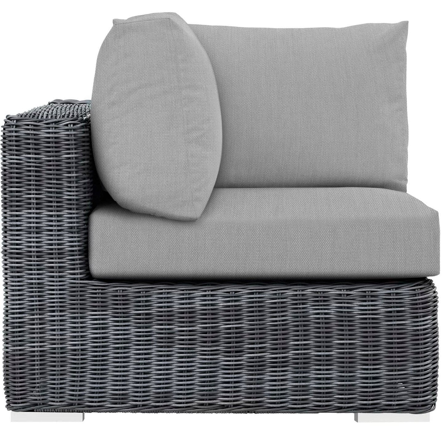 Summon Outdoor Patio Sunbrella Corner in Canvas Gray by Modway Sectional Piece Modway 