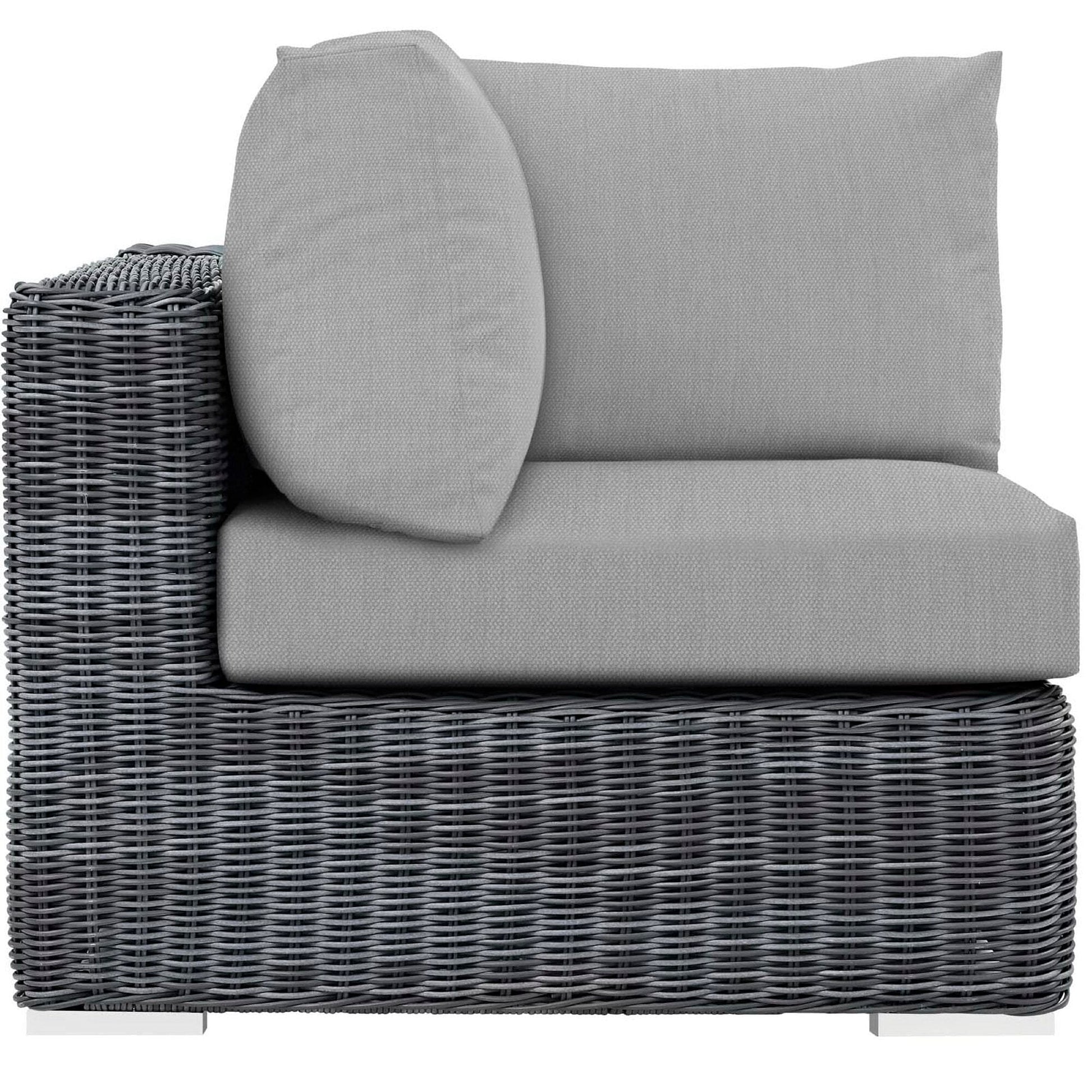 Summon Outdoor Patio Sunbrella Corner in Canvas Gray by Modway Sectional Piece Modway 