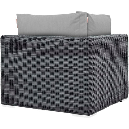 Summon Outdoor Patio Sunbrella Corner in Canvas Gray by Modway Sectional Piece Modway 