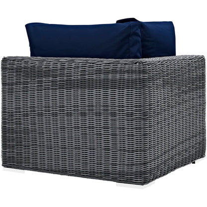 Summon Outdoor Patio Sunbrella Corner in Canvas Navy by Modway Sectional Piece Modway 