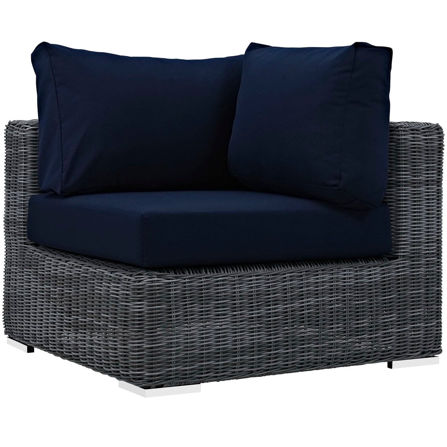 Summon Outdoor Patio Sunbrella Corner in Canvas Navy by Modway Sectional Piece Modway 