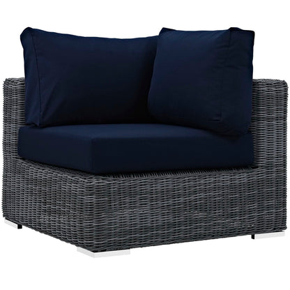 Summon Outdoor Patio Sunbrella Corner in Canvas Navy by Modway Sectional Piece Modway 