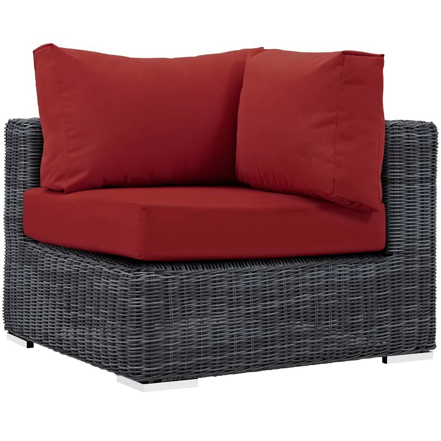 Summon Outdoor Patio Sunbrella Corner in Canvas Red by Modway Sectional Piece Modway 