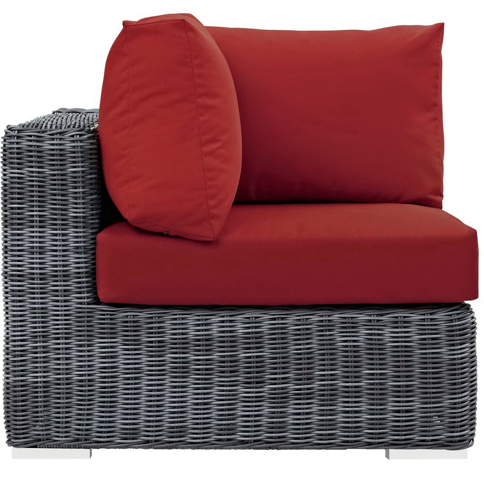 Summon Outdoor Patio Sunbrella Corner in Canvas Red by Modway Sectional Piece Modway 