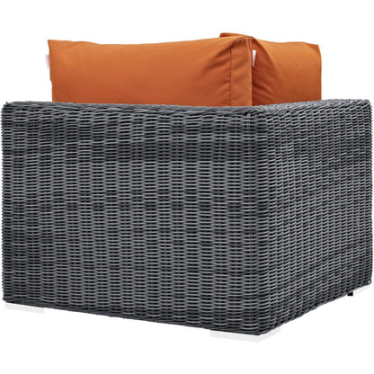 Summon Outdoor Patio Sunbrella Corner in Canvas Tuscan by Modway Sectional Piece Modway 