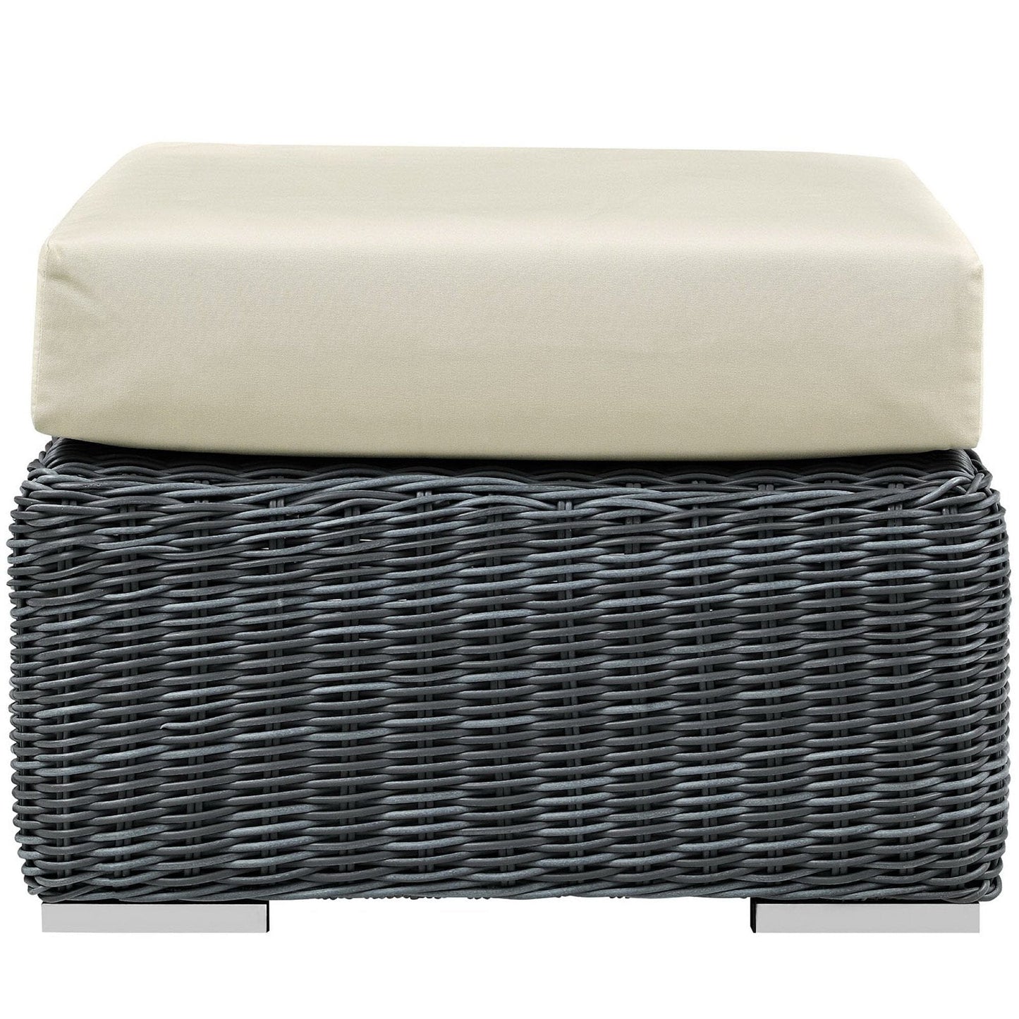 Summon Outdoor Patio Sunbrella Ottoman in Canvas Antique Beige by Modway Ottoman Modway 