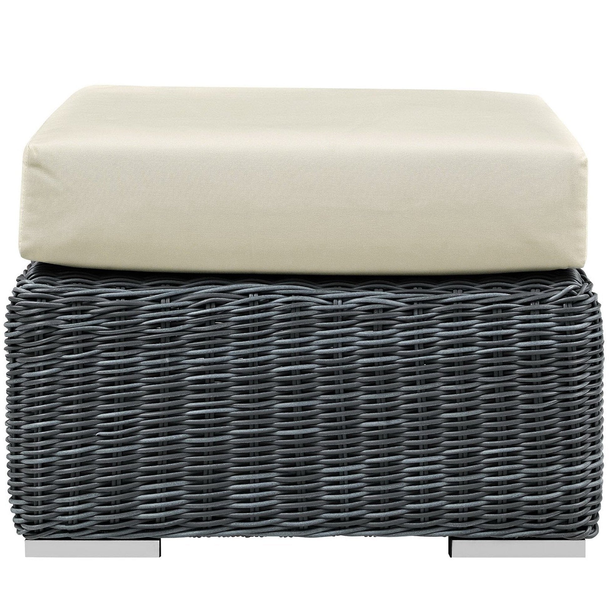 Summon Outdoor Patio Sunbrella Ottoman in Canvas Antique Beige by Modway Ottoman Modway 