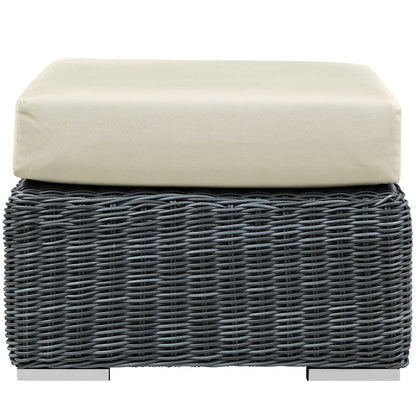 Summon Outdoor Patio Sunbrella Ottoman in Canvas Antique Beige by Modway Ottoman Modway 