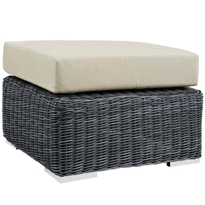 Summon Outdoor Patio Sunbrella Ottoman in Canvas Antique Beige by Modway Ottoman Modway 