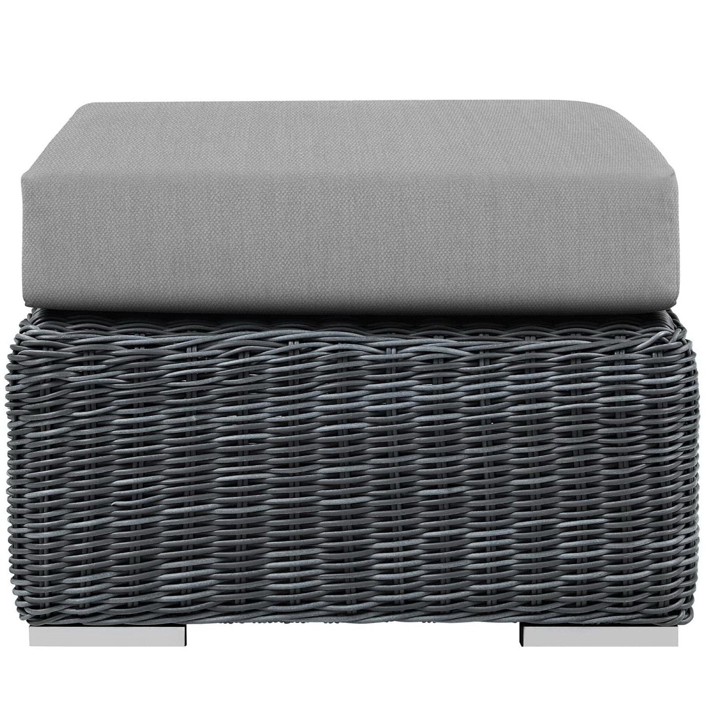 Summon Outdoor Patio Sunbrella Ottoman in Canvas Gray by Modway Ottoman Modway 