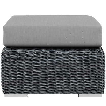 Summon Outdoor Patio Sunbrella Ottoman in Canvas Gray by Modway Ottoman Modway 