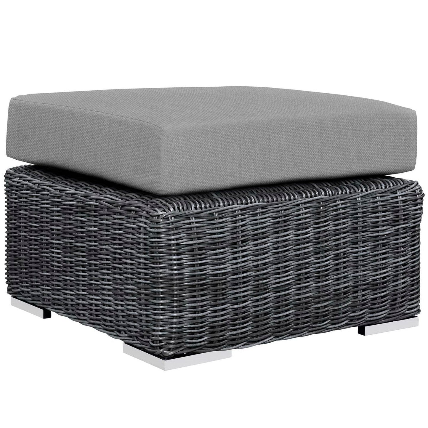 Summon Outdoor Patio Sunbrella Ottoman in Canvas Gray by Modway Ottoman Modway 