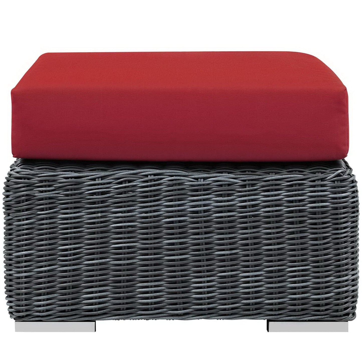 Summon Outdoor Patio Sunbrella Ottoman in Canvas Red by Modway Ottoman Modway 