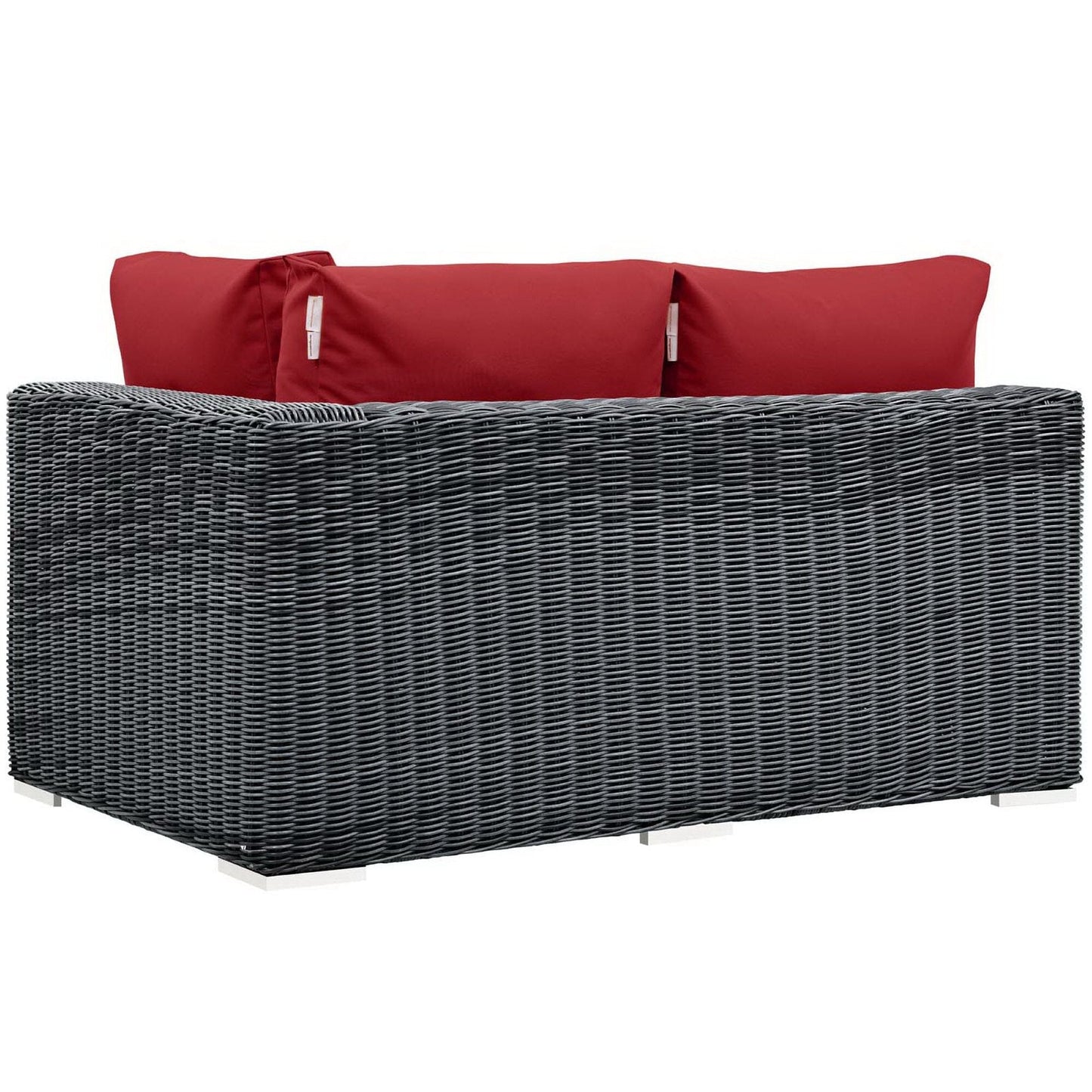 Summon Outdoor Patio Sunbrella Right Arm Loveseat in Canvas Red by Modway Sectional Piece Modway 
