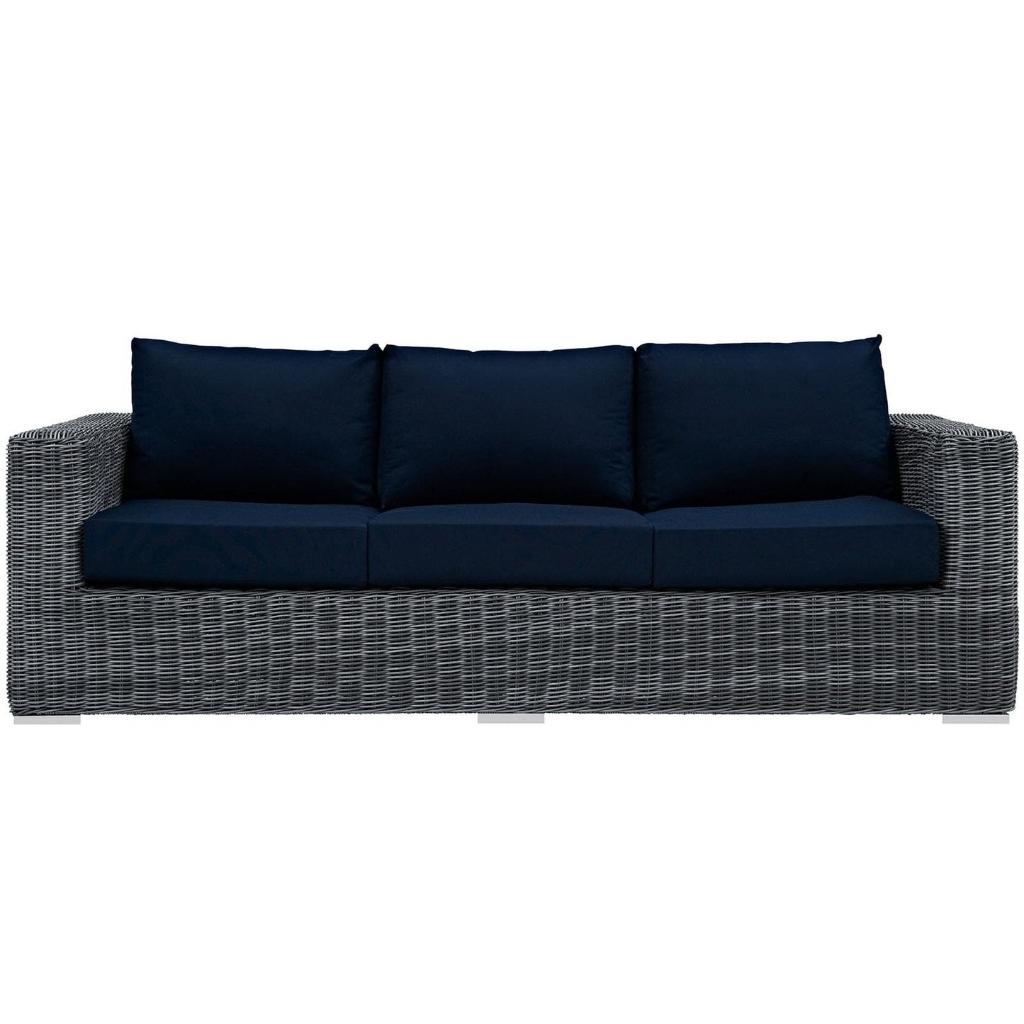 Summon Outdoor Patio Sunbrella Sofa in Canvas Navy by Modway Sofa Modway 