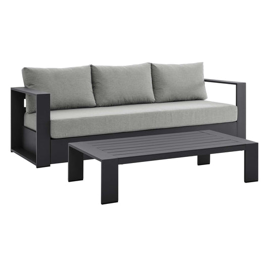 Tahoe 2-Piece Outdoor Patio Powder-Coated Aluminum Set in Gray Gray by Modway Sofa Modway 