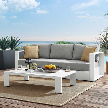 Tahoe 2-Piece Outdoor Patio Powder-Coated Aluminum Set in White Gray by Modway Sofa Modway 