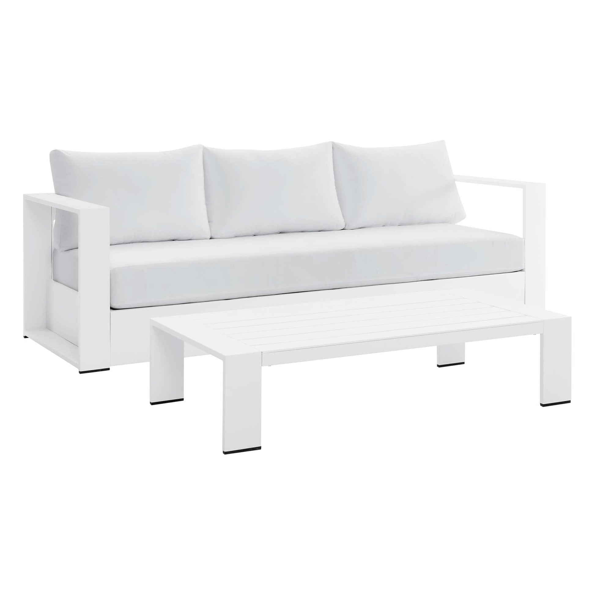 Tahoe 2-Piece Outdoor Patio Powder-Coated Aluminum Set in White White by Modway Sofa Modway 