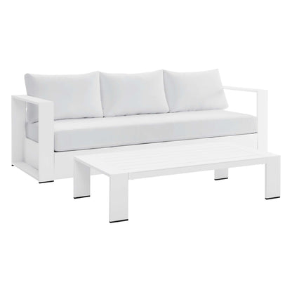 Tahoe 2-Piece Outdoor Patio Powder-Coated Aluminum Set in White White by Modway Sofa Modway 