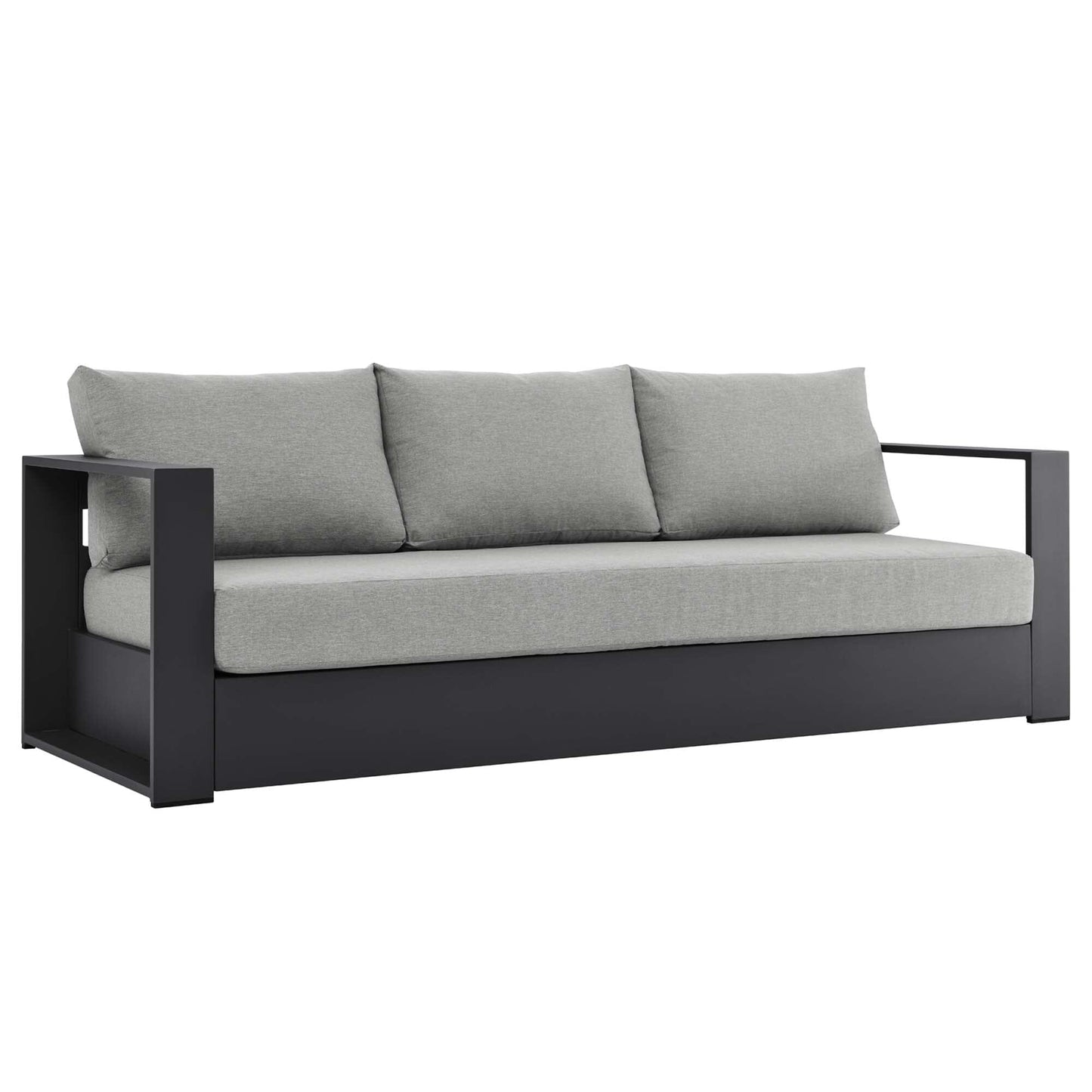 Tahoe 3-Piece Outdoor Patio Powder-Coated Aluminum Set in Gray Gray by Modway Conversation Set Modway 