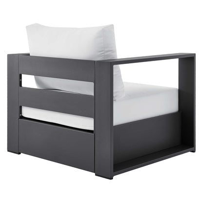 Tahoe 3-Piece Outdoor Patio Powder-Coated Aluminum Set in Gray White by Modway Conversation Set Modway 