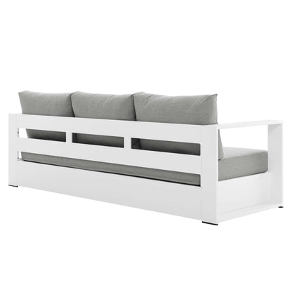 Tahoe 3-Piece Outdoor Patio Powder-Coated Aluminum Set in White Gray by Modway Conversation Set Modway 