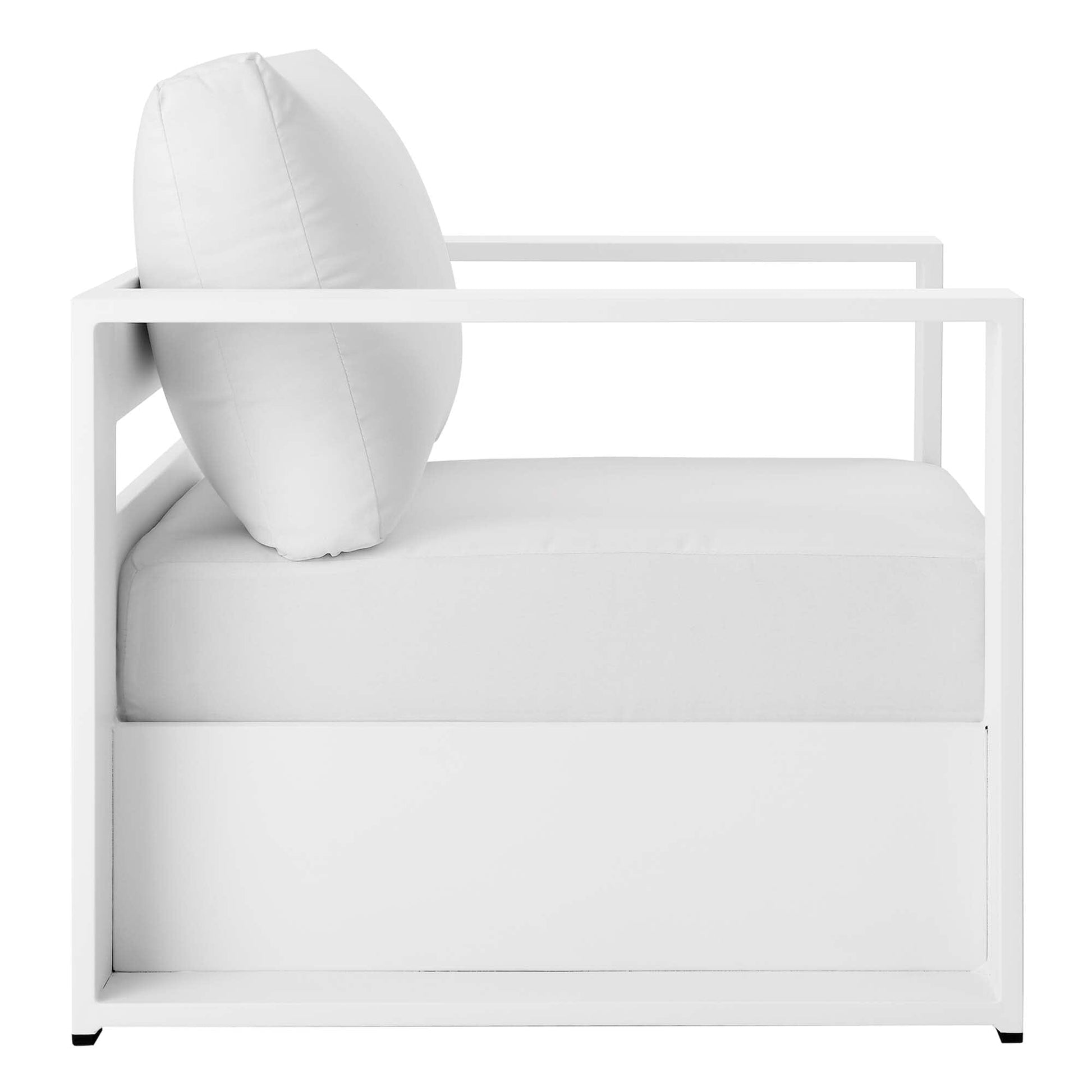 Tahoe 3-Piece Outdoor Patio Powder-Coated Aluminum Set in White White by Modway Conversation Set Modway 