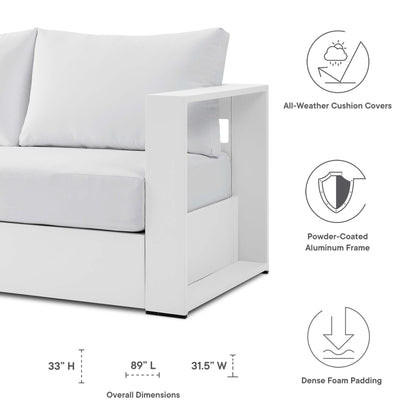 Tahoe 3-Piece Outdoor Patio Powder-Coated Aluminum Set in White White by Modway Conversation Set Modway 