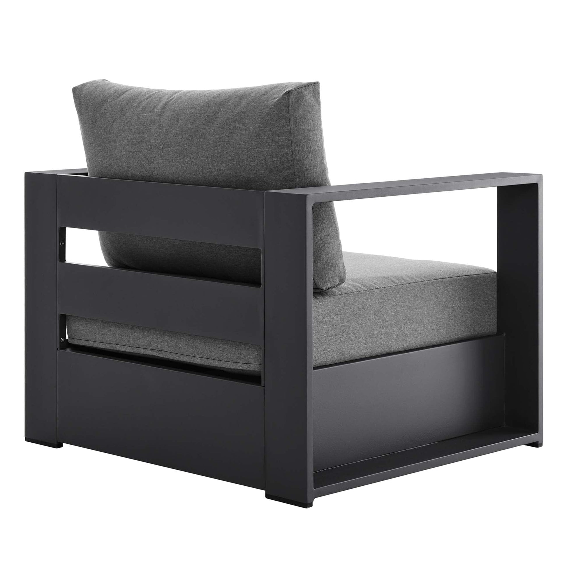 Tahoe 4-Piece Outdoor Patio Powder-Coated Aluminum Set in Gray Charcoal by Modway Conversation Set Modway 