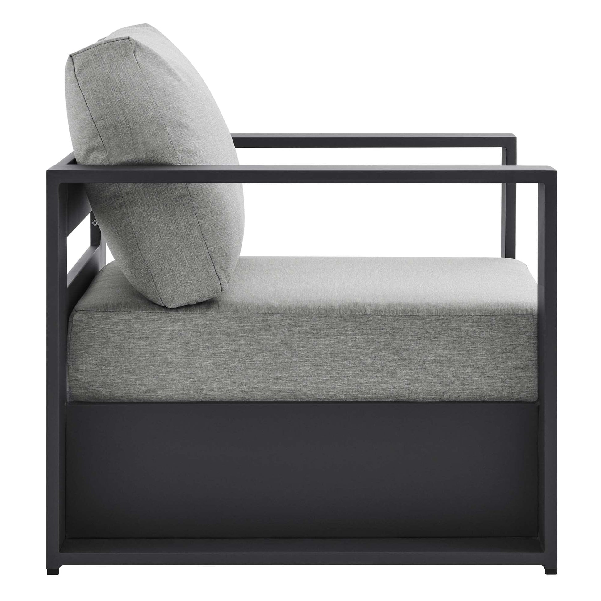 Tahoe 4-Piece Outdoor Patio Powder-Coated Aluminum Set in Gray Gray by Modway Conversation Set Modway 