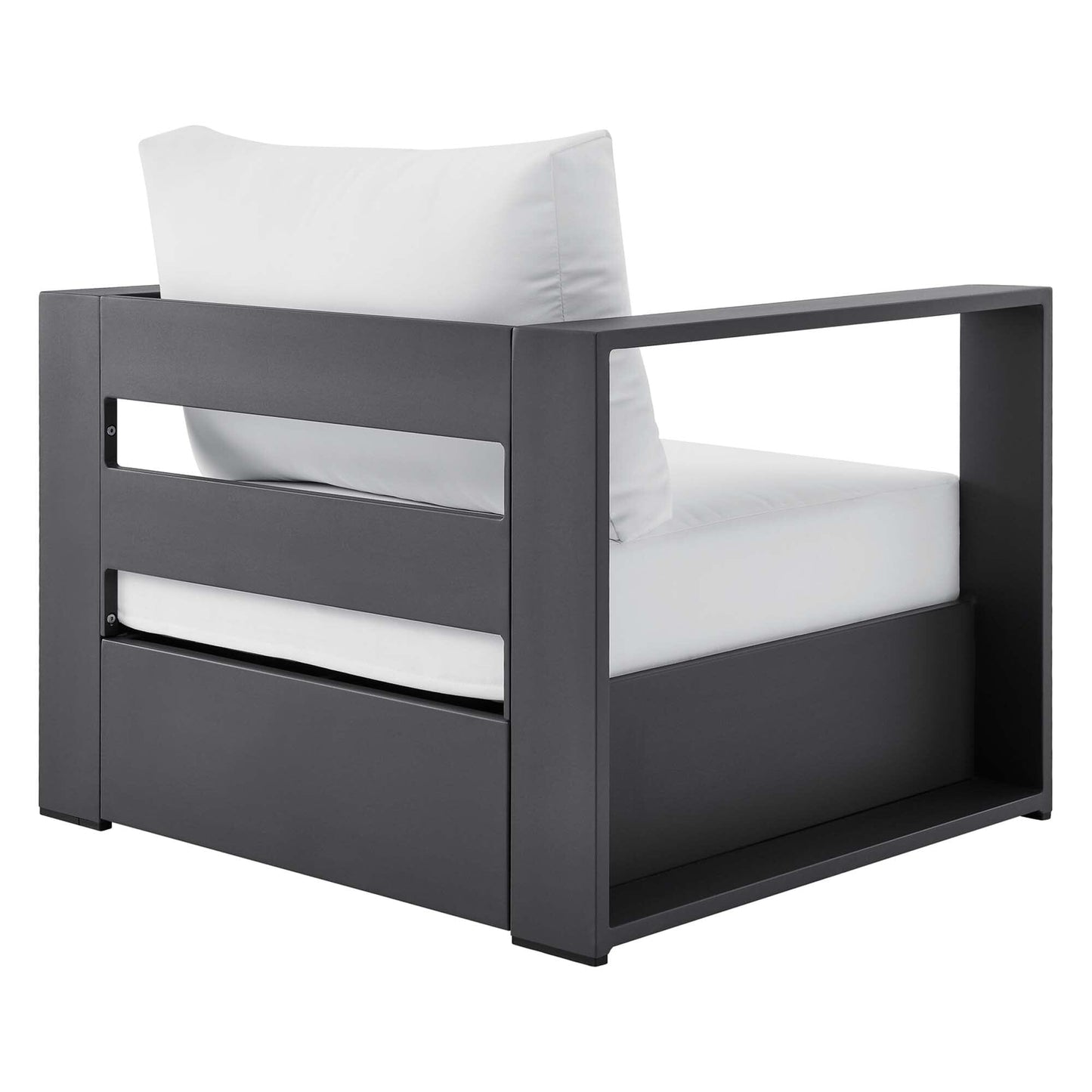 Tahoe 4-Piece Outdoor Patio Powder-Coated Aluminum Set in Gray White by Modway Conversation Set Modway 