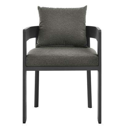 Tahoe 5-Piece Outdoor Patio Aluminum Dining Set in Gray Charcoal by Modway Dining Set Modway 
